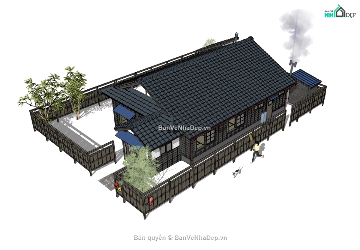 file su nhà kiểu nhật,nhà kiểu nhật,sketchup nhà kiểu nhật